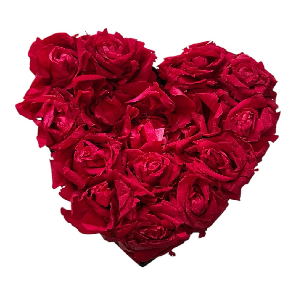 VENUS ET FLEUR Small Heart Black Box $379 MSRP Forever Red Roses Valentine’s Day
